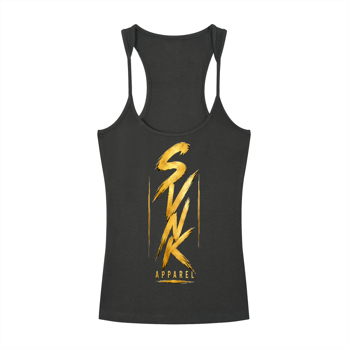 Ribbed Racerback Tank Top Womens - Front print only