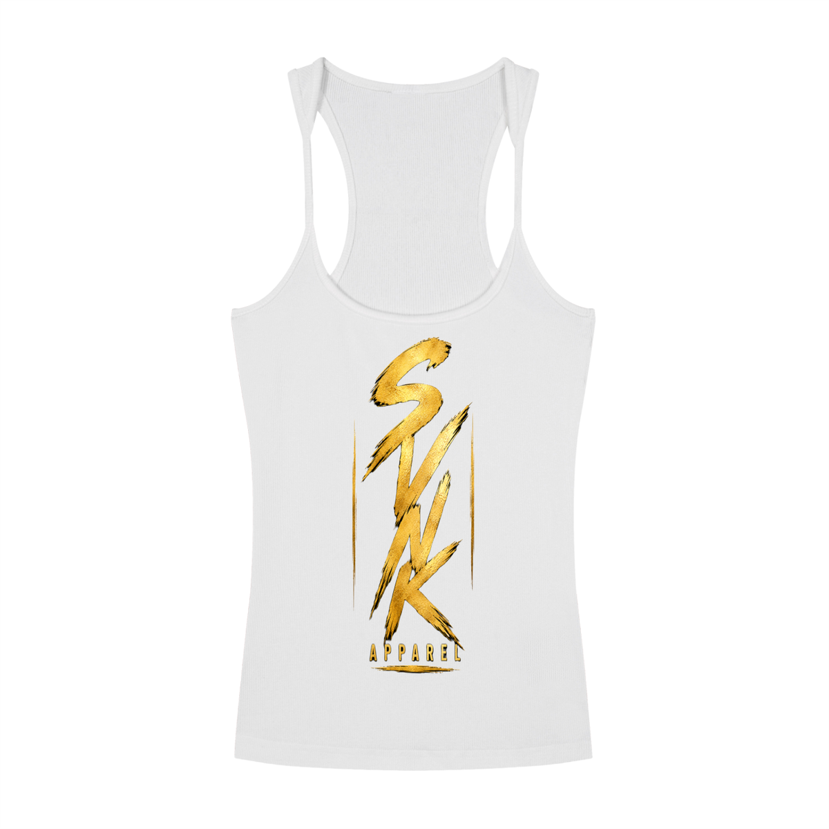 Ribbed Racerback Tank Top Womens - Front print only