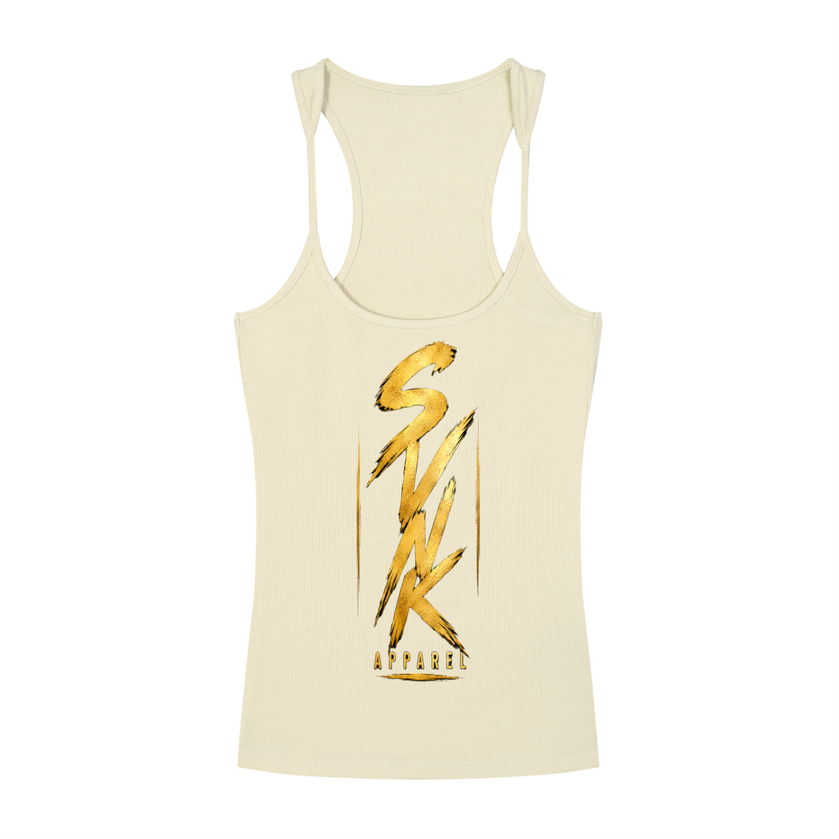 Ribbed Racerback Tank Top Womens - Front print only