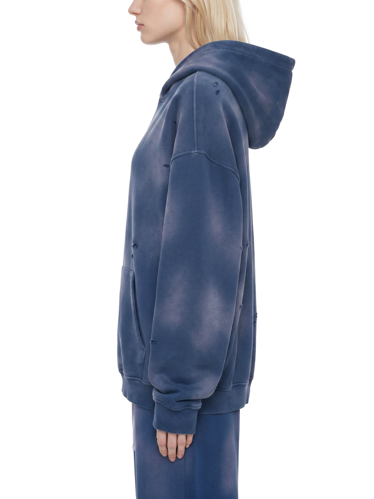 Unisex Sunfade Frayed Fleece Hoodie