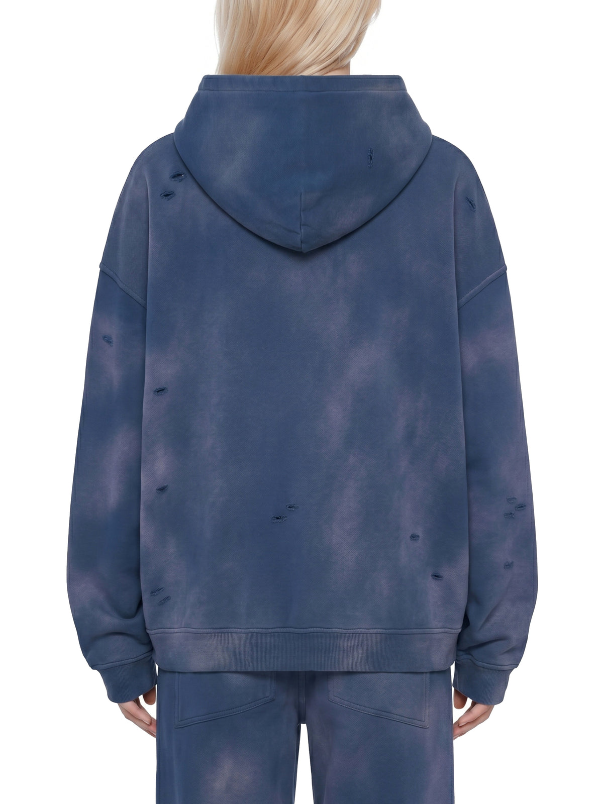 Unisex Sunfade Frayed Fleece Hoodie
